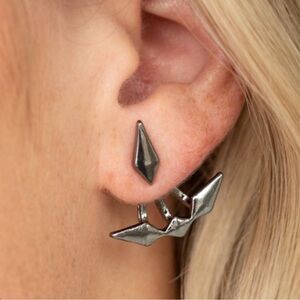 Gunmetal Geometric Earrings